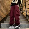 Pantaloni da uomo stile coreano cargo streetwear moda harem pantaloni larghi casual a gamba larga pantaloni da jogging da uomo neri