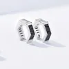 Серьги-гвоздики из стерлингового серебра S925, черные, мужские, шестиугольные, женские, в Корейском стиле, одинарные, простые