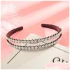 Headbands Rhinestone Crystal Hoop Double Row Belt Teeth Non Slip Hairpin Women Resin Headwear Hair Accessories Gifts Beauty 4 3Yy M2 Dhgp4