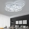 Led Dimmable Ceiling Light Modern Ring Circle Flush Mount Ceiling Lamp Acryl Lampshade Chandelier Bedrrom Living Room