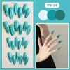 Faux ongles 24 pièces longue ballerine œil de chat ensemble presse sur Y2K Style artificiel ongles conseils cercueil portable faux Aurora Designs