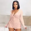 CO122 Women's Rompers long sleeve bodycon sexy lace Jumpsuits One-piece shorts Women's Clothing