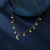 Chaînes à la mode géométrique lune étoile pendentif tour de cou colliers pour femmes femme clavicule chaîne tour de cou collier bijoux Colar colliers