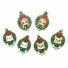 Dangle Earrings Glitter Acrylic Christmas Holiday Wreath Bow Pet For Women 2023 Cute Gifts Jewelry Wholesale