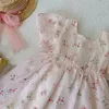 Robes pour filles Les filles s'habillent pour l'été 2-8 ans fille robe de princesse à nœud floral rose doux 230413