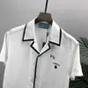 Summer Casual Shirt Mens Polos Jedwabny luksusowy krótki rękaw