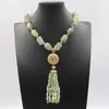 Pendentif Colliers GuaiGuai Bijoux Naturel Vert Prehnite Quartzs Collier Rugueux À Facettes CZ Boule Pavée Connetor Perle À La Main Pour Dame