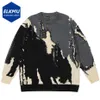 Men's Sweaters Punk Knitted Sweaters Men Distressed Designer Oversized Harajuku Streetwear Sweaters Fall Winter Hip Hop Knit Pullovers Tops 231113