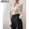 Maglioni femminili Joevilu maglione maglione a maglia a v-scollo sottile femminile da donna Pullover coreano abiti y2k Babes goth nero magro jumperl231113