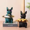 Oggetti decorativi Figurine Nordico Bulldog francese Scultura Statua di cane Conservazione Decorazione da tavolo in resina Vassoio per occhiali Portachiavi Soggiorno 231109