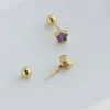 Studörhängen färgglada mini Star Flat Ear Piercing Lob för kvinnor Multicolor CZ Brosk Tragus Rook Body Jewelry Kae245