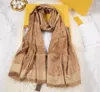 럭셔리 여성 실크 스카프 편지 인쇄 스카프 패션 브랜드 캐시미어 가을과 겨울 스카프 8 컬러 대형 숄 랩 히잡 고품질