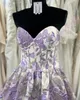 Floral Brocade Prom Queen Sukienka 2K24 Corset Metallic Ballgown Długość Preteen Lady Pageant Formal Evening Cocktail Party Runway Black-Tie Gala Fancy Pink Lilac Blue