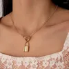 Pendant Necklaces Classical Lock Necklace Elegant Gold Color Alloy Metal Adjustable Party Jewelry Accessories Collar 22199