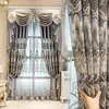 Curtain European Style Green Curtains For Living Room Bedroom Dining Chenille Hollow Embroidery Luxury Window Drapes Shading Custom Size