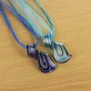 Pendant Necklaces QianBei Fashion Beauty Wholesale 6pcs Handmade Murano Lampwork Glass Mixed Color Leaves Inside Pendants Charms