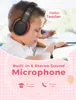 Mobiltelefonörlurar Bluetooth Kids Hörlurar med mikrofonbarn Trådlösa headset 85dB Volym Begränsat hörselskydd Stereo Overe 230412