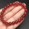 Pulseras de eslabones de 10mm, pulsera de cuarzo de fresa Natural, dijes hechos a mano, brazalete de energía de la fortuna, joyería Mineral para mujer, regalo, 1 Uds.