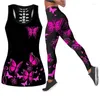 Damen-Leggings, Schmetterlingsblume, hohl, 3D-Druck, ärmelloses Hemd, Sommerweste für Damen, Hosen, Yoga, Tanktops, Anzug, Übergröße, XS-8XL