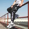 Herrenhose Hip Hop Bänder Cargohose Herren Joggerhose Herren Streetwear Militärhose Mode Männlich Elastische Taille Hose Baumwolle Schwarz 230413