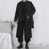 남자 정장 M-XL 2023 가을 오리지널 비대칭 디자인 버튼 장식 정장 재킷 잘 생긴 느슨한 세련된 블레이저 의류