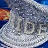 Berets Hand Beaded Sequins Captain Hat Shimmering Crystal For Bride Wedding Props Encrusted Layers Pearls Costume