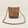 Spring and Summer Novice Style Woven Bag Leather Fashion Color Vegetable Basket Bag Beach Bags