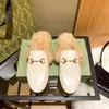 Hochwertige Damen-Slipper aus Dermal-Kaninchenhaar-Stickerei, modische Plattform, echtes Leder, Liebhaber, lässige Muller-Schuhe, Größe 34–41