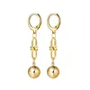Dangle Earrings MinaMaMa Exaggerated Stainless Steel U Link Chain Ball Drop For Women Fashion Hip Hop Jewelry