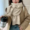 Scarves Solid Color Scarf For Women Winter Thick Warm Shawl Wool Korea Style Of Versatile Hollow Knitting Long