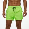 Été hommes poche arrière fermeture éclair couleur unie 100% polyester short de bain à séchage rapide