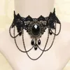 Choker Women Gothic Vintage Necklace Court Style Personalized Multi-layer Crystal Lace Collarbone Jewelry Party Gifts