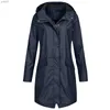 Women's Trench Coats Fashion Women Hooded Trench Coat Casual Lady Waterproof Windproof Long Jacket Buttons Zipper Coats Fe Long Sle OuterwearL231113