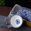 Bowls 4.5 Inch Blue And White Porcelain Dragon Pattern Bowl Jingdezhen Ceramic Ramen In-glaze Color Rice Utensils