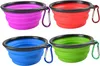 Collapsible Dog Bowls, Portable Foldable Dogs Cats Travel Water Food Bowls with Carabiner Clip for Walking, Traveling,Hiking