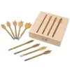 Freeshipping 13 PCS Düz Küre Matkap Bitleri Set Titanyum Kaplama Ahşap Sıkıcı Bit 1/4 inç Hex Shank Ahşap Güç Alet Aksesuarları USBTI