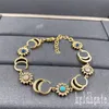 Female charm bracelet g letters flower bracelet beautiful gold plated jewlery vintage fashion designer womens luxury bracelet link chains simple ZB028 F23