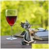 Tuindecoraties Little Dragon Scpture Decor Resin Zen Figurines Standbeeld ornamenten voor gazon werf hekwand 220728 drop levering hom otv1v