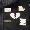 Brooches 5-6PCS/SET Sentence Letter Math Enamel Pin Comfort Encourage Word Music Lover Badge Accessories Backpack Gift Wholesale