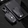 Key Rings Carbon Fiber ABS -auto Key Case voor Ford Mustang 2018 EcoSport 3 4 Knoppen Remote Fobs Shell Cover Toets