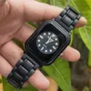 Relógios de pulso moda relógio para homens clássico ouro reloj quadrado retângulo dial caso quartzo relógio de pulso masculino homem preto relógio de ouro luxo