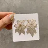 Dangle Earrings 2023 Metal Hollow Out Flower Petals Stud Sweet Fashion Temperament Crystal Women