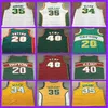 Mężczyźni Shawn Kemp Jersey Gary Payton Kevin Durant Ray Allen zszyte zielony żółty biały czerwony dom oddychający koszulka do koszykówki