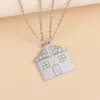 Collane con ciondolo House Puzzle Collana per coppie abbinata in acciaio inossidabile Family Home Building Pendenti Set Amanti Gioielli Regali per lei Lui