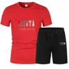 Projektant męskie dresy Plus rozmiar 3xl drukowana odzież sportowa letnie bawełniane stroje moda koszulka z krótkim rękawem szorty strój do joggingu