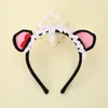 Knitted Headband Handmade Cartoon Animal Ears Crochet Hairband Birthday Party Cute Creative Hair Accessories