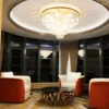 Chandeliers Modern Crystal Ceiling Chandelier Luxury Led Pendant Lamp Living Room Black Gold Light Fixture Creative Design Loft Round Lustre