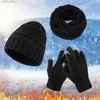 Chapeaux et foulards Ensembles d'hiver décontracté solide chapeau écharpe Gs ensemble pour femmes hommes Cs hiver chaud doux tricoté chapeau Bonnet écharpes Gs accessoire extérieur L231113