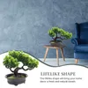 Decoratieve bloemen kunstmatige dennen potten kleine bonsai boom faux planten groene neppot diy