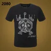 PP Fashion Men's Designer Slim Fit T-shirt Summer Rhinestone Kort ärm Runda nackskjorta Tee Skulls Print Tops Streetwear Collar Polos M-XXXL P2080